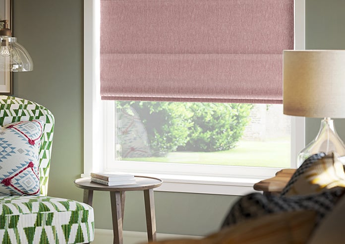 Delicate Chevron, Garnet - Motorised Roman Blind - Image 5